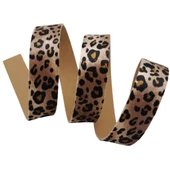 Çanta Aksesuar 3 cm Şerit Suni Deri Leopar Desen 1 metre - 1
