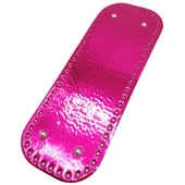 Çanta Aksesuar Parlak Rugan Deri 32x12 cm Dikdörtgen Çanta Tabanı Fuşya Renk Gümüş Metalli - 2