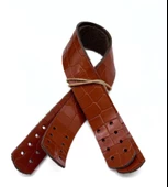 Çanta Aksesuar Taba Renk Croco Desen  30x2  cm Gerçek Deri Çanta Sapı - 1