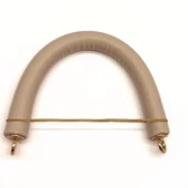 Çanta Aksesuar 27 cm Rulo Model Suni Deri Krem Çanta Sapı Light Gold Metalli - 1