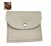 Çanta Aksesuar 14X12.5 cm cm Bej Renk  Çıtçıtlı Suni Deri Cep - 1