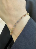 Ataç Model Dorika Üç Renkli İtalyan 14 Ayar Altın Bileklik thumbnail 1