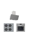 Silverline Gri Cam Ankastre Set 5 Yıl Garanti (3457 Soho 60 Gri+cs5349s01+bo6502s02) - 1