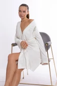Bambu Lüks Nakışlı Kimono Slim Fit Sabahlık - 2