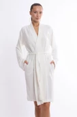 Bambu Lüks Nakışlı Kimono Slim Fit Sabahlık - 3