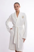 Bambu Lüks Nakışlı Şalyaka Slim Fit Sabahlık - 3