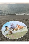 Yuvarlak Plaj, Kamp, Piknik Örtüsü Çap 150 Cm - 5