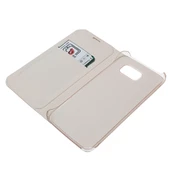 Samsung Galaxy S6 Flip Wallet (Suni Deri) - Beyaz thumbnail 4