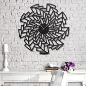 Meltem Rüzgarı Dekoratif Siyah Metal Kasa Duvar Saati 100 x 100 cm - 1