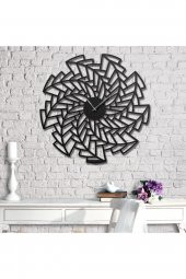 Meltem Rüzgarı Dekoratif Siyah Metal Kasa Duvar Saati 100 x 100 cm - 2