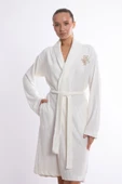 Bambu Lüks Nakışlı Şalyaka Slim Fit Sabahlık - 2