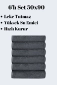 6 Adet 50x90cm Mikrofiber El Yüz Kuaför Berber Spor Havlusu Leke Ve Saç Boyası Tutmayan - 1
