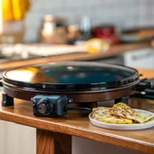 AT610 46 cm Gri Elektrikli Katmer, Bazlama, Gözleme Sacı, Termostatlı, Büyük Boy, Hızlı ve Eşit Isı Dağılımı thumbnail 3