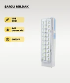 30 Ledli Şarjlı Işıldak Beyaz Işık thumbnail 1