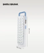 30 Ledli Şarjlı Işıldak Beyaz Işık thumbnail 2