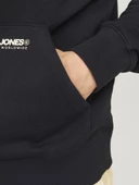 Jack&Jones Erkek Oversize Kapüşonlu Sweatshirt - Minimalist Günlük - 7