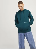 Jack&Jones Erkek Oversize Kapüşonlu Sweatshirt - Minimalist Günlük - 11