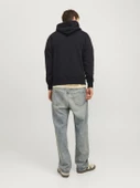 Jack&Jones Erkek Oversize Kapüşonlu Sweatshirt - Minimalist Günlük - 4