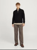 Jack&Jones Erkek Minimalist Yarım Fermuarlı Örgü Sweatshirt - Günlük Stil thumbnail 5