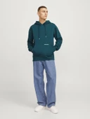 Jack&Jones Erkek Oversize Kapüşonlu Sweatshirt - Minimalist Günlük - 9