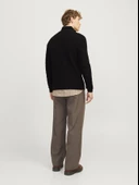 Jack&Jones Erkek Minimalist Yarım Fermuarlı Örgü Sweatshirt - Günlük Stil thumbnail 3