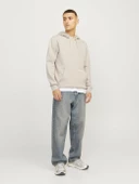 Jack&Jones Erkek Oversize Kapüşonlu Sweatshirt - Minimalist Günlük - 1