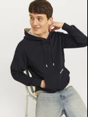 Jack&Jones Erkek Oversize Kapüşonlu Sweatshirt - Minimalist Günlük - 3