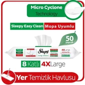Nessiworld  Sleepy Yer Temizlik Havlusu Mop Uyumlu 50 Adet Beyaz Sabun - 2