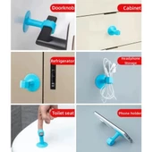 Periboia Renkli Vantuzlu Geçmeli Kapı Kolu Stoper 4lü Set - 4