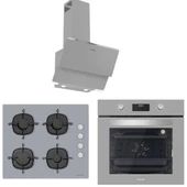 Silverline Gri Cam Ankastre Set (3490 Oslo Gri - CS5335s02 - BO6502S02 Gri Fırın) thumbnail 1