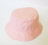 salarticaret Kadın Açık Pembe Siyah Puantiyeli Bucket Şapka Hat - 1