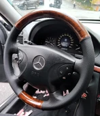 Mercedes W211 E220 Araca Özel Dikmeli Direksiyon Kılıfı (AHŞAP SOFT NOKTA DERİ) thumbnail 2