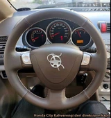 Honda City Araca Özel Dikmeli Direksiyon Kılıfı (KAHVERENGİ KREM İP) thumbnail 1