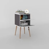 Kenzlife komodin kilitli sakura gri 74*39*39 komidin ahşap ayaklı kitaplık ayakkabılık kapaklı arkalıklı - 1