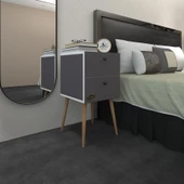 Kenzlife komodin kilitli hanami gri 74*39*39 komidin ahşap ayaklı kitaplık ayakkabılık kapaklı arkalıklı - 1