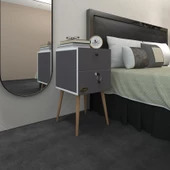 Kenzlife komodin kilitli sakura gri 74*39*39 komidin ahşap ayaklı kitaplık ayakkabılık kapaklı arkalıklı - 2