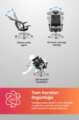 Metta Yoga Ergonomik Koltuk | Bel Destekli, Tekerlekli, Yükseklik Ayarlı, Deri Yönetici Koltuğu -A5.F.5.13A thumbnail 7