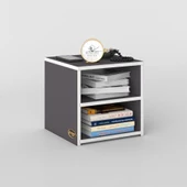 Kenzlife komodin meydey gri 39*39*39 komidin kitaplık ayakkabılık thumbnail 2