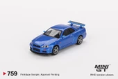 Mini Gt Nissan Skyline GT-R (R34) V-Spec Bayside Blue 759 thumbnail 2