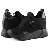 Erkan Saçmacı Eleanor Siyah Süet Streç Taşlı Gizli Dolgu Topuklu Günlük Ayakkabı - 3