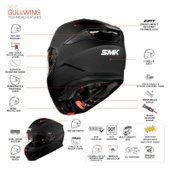 SMK GULLWING NAVIGATOR GRİ KIRMIZI ÇENE AÇILIR KASK thumbnail 2