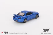 Mini Gt Nissan Skyline GT-R (R34) V-Spec Bayside Blue 759 thumbnail 3