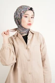 Etnik Desen Soft Eşarp - Petrol Yeşili - 1