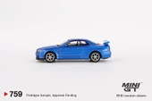 Mini Gt Nissan Skyline GT-R (R34) V-Spec Bayside Blue 759 thumbnail 4