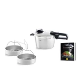 Fissler Vitavit® Premium 4.5 Litre Düdüklü Tencere Seti+2 Parça Buharda Pişirme+SKT Tarif Kitabı - 1