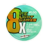 Asso 8X Light Games 0.6 PE 150m Multicolor 8 Örgü İp Misina 0.128 mm 6.35kg Çeker - 4