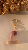 L Harfi Gökkuşağı Renkleri Kırmızı Sim Süsleme Anahtarlık Gold Aksesuarlı El Yapımı Epoksi thumbnail 1