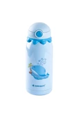 BANGDA MAVİ PASLANMAZ ÇELİK YUNUS DESENLİ ÇANTALI ÇOCUK TERMOSU 600ML - 2