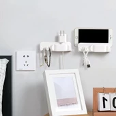 Duvar Üstü Kablo Düzenleyici Telefon Standı Priz Şarj Askısı Laptop Airfryer Kettle Fiş Tutucu - 6