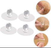 4 lü Şeffaf Kristal Görünümlü Dolap Çekmece Mobilya Kulpu Topuzu Kapı Askı Klozet Tutacak Kulp thumbnail 3